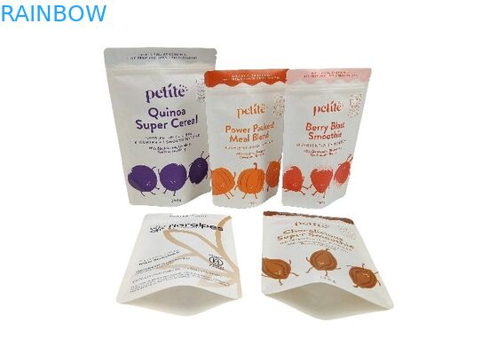 Os malotes biodegradáveis do suporte acima projetam sacos de empacotamento do café do papel de embalagem