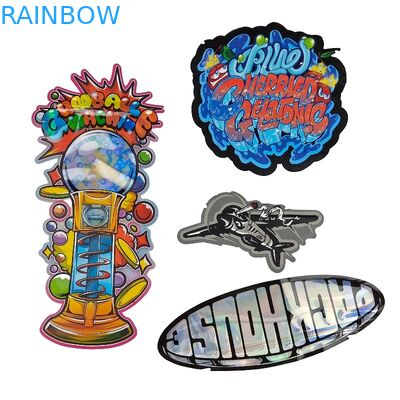 3.5g feito sob encomenda - 28g holograma brilhante Mylar cortado ensaca a forma especial para a cookie do poder do alimento