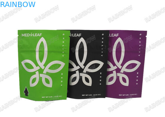 Impressão digital 3.5g 7g 14g 28g Saco de ervas daninhas de borracha com entalhe