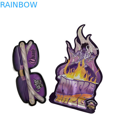 Bolsas de impressão digital de fecho de forma personalizada 3.5g 7g 14g Bolsas de Mylar de folha de alumínio de biscoito