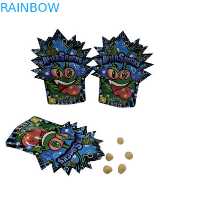 Bolsas de impressão digital de fecho de forma personalizada 3.5g 7g 14g Bolsas de Mylar de folha de alumínio de biscoito