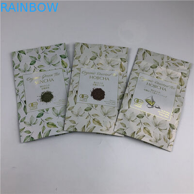 Sacos de impressão digital personalizados Logotipo de ouro metálico Sacos de embalagem de chá