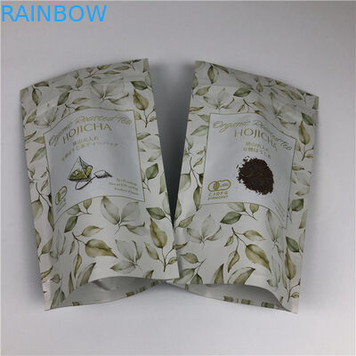 Sacos de impressão digital personalizados Logotipo de ouro metálico Sacos de embalagem de chá