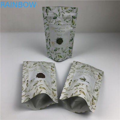 Sacos de impressão digital personalizados Logotipo de ouro metálico Sacos de embalagem de chá
