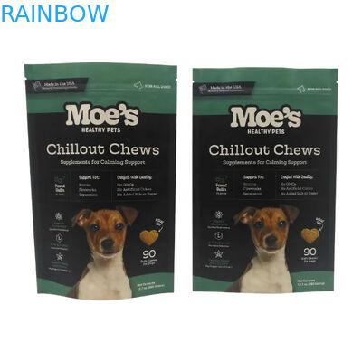 Saco de refeição para animais de estimação com fecho de fecho em cores CMYK para armazenamento de alimentos para animais de estimação de longa duração