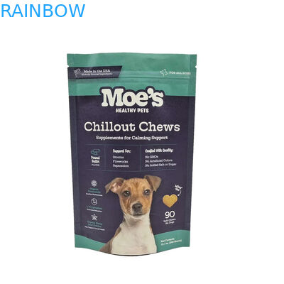 Saco de refeição para animais de estimação com fecho de fecho em cores CMYK para armazenamento de alimentos para animais de estimação de longa duração