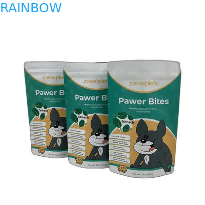 Saco de refeição para animais de estimação com fecho de fecho em cores CMYK para armazenamento de alimentos para animais de estimação de longa duração