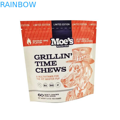 Saco de alimentação para animais com entalhe de lágrima para sacos de embalagem de guloseimas para cães
