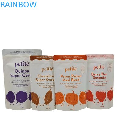 Logotipo personalizado Impresso Biodegradável 100% Saquete Embalagem Reutilizável Sacos de Plástico Stand Up Doypack Com Ziplock