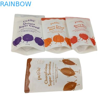 Sacos biodegradáveis de papel alumínio reabastecíveis de qualidade alimentar Grado de café Feijão de chá Nut Snack Doypack