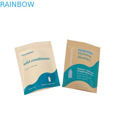 Reutilizável Biodegradável Custom Logo Impresso Doypack Zip Lock Kraft Paper Stand Up pouches para alimentos embalagens de plástico