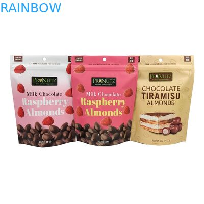 Matt Custom Logotipo Impresso Stand Up Pouch Alumínio Folha Chocolate Embalagem de Alimentos Stand Up Zipper Bag