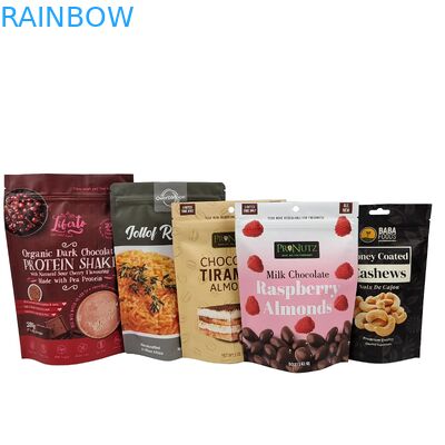 Bolsa de plástico de chocolate refechável Bolsa de alumínio Stand Up Bolsa Snack Cashew Zipper Bag