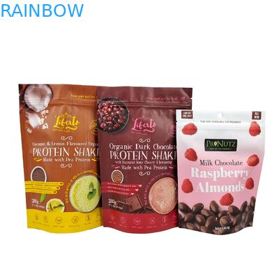 Saco com fecho de qualidade alimentar de folha de alumínio de plástico