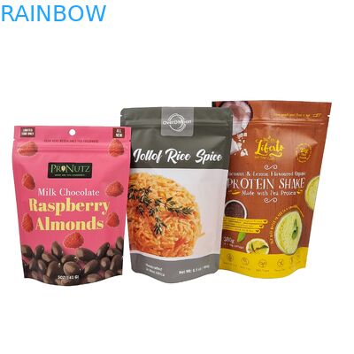 Saco Mylar de qualidade alimentícia laminado Custom Stand Up Ziplock Snack Zipper Bag Packaging