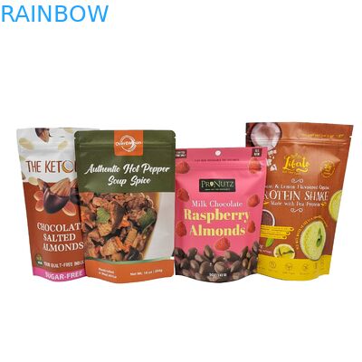 Saco Mylar de qualidade alimentícia laminado Custom Stand Up Ziplock Snack Zipper Bag Packaging