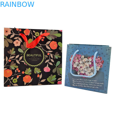 Impressão de logotipo personalizado Embalagem de papel Kraft reutilizável com alça Embalagem de papel Kraft Saco de presente