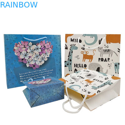 Embalagem personalizada Bolsa de papel Kraft de alta qualidade Bolsa de compras biodegradável Bolsa de tecido