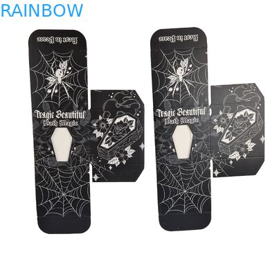 Caixa de papel preto quadrada personalizada de alta qualidade com janela oculta especial de embalagem de alimentos Caixa de presente de papelão branco