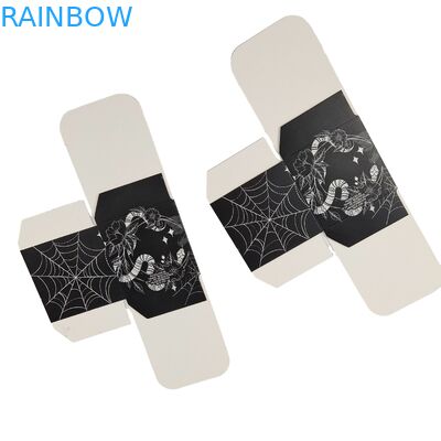 Caixa de papel preto quadrada personalizada de alta qualidade com janela oculta especial de embalagem de alimentos Caixa de presente de papelão branco