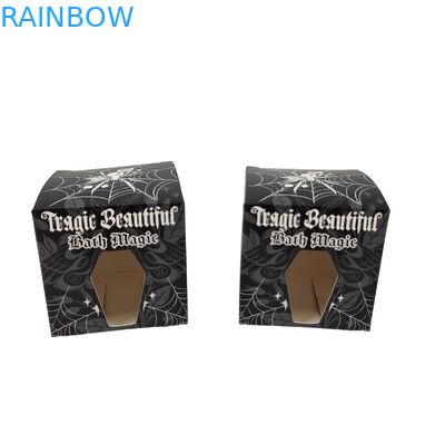 Caixa de papel preto quadrada personalizada de alta qualidade com janela oculta especial de embalagem de alimentos Caixa de presente de papelão branco