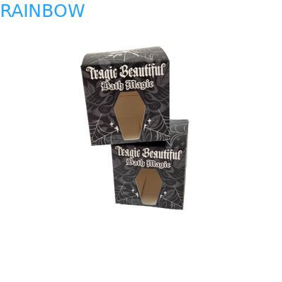 Caixa de papel preto quadrada personalizada de alta qualidade com janela oculta especial de embalagem de alimentos Caixa de presente de papelão branco