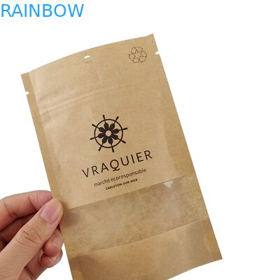 Sacos de selos de folha metálica plana e à prova de odor Sacos de selos de Mylar Heal Saco de janela congelada Textura com buraco de suspenso Saco de selos de três lados