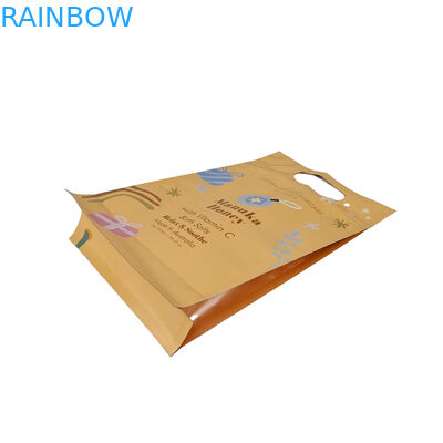 Desenho personalizado Impresso Quadrado Matte Flat Side Gusset Plástico Mylar Folha Logotipo Embalagem Bolsa Fácil Rasgar Zipper Sacos