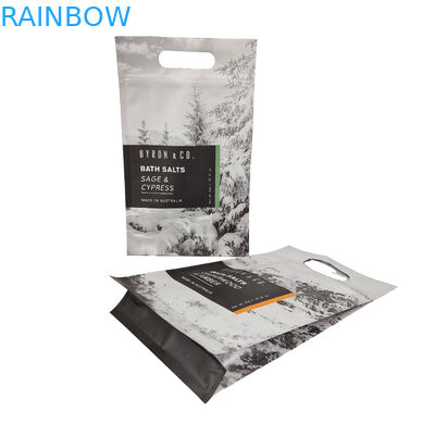 Gusset de fundo Bolsa de plástico Zip de plástico quadrado Saco de fundo plano Embalagem de alimentos Selo lateral Saco de alimentos para animais de estimação com alça