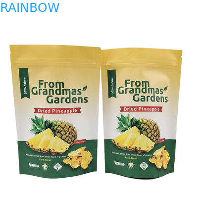 Impressão personalizada Carimbo de ouro reutilizável Bolsa de papel Kraft Impressão digital Bolsas Mylar ecológicas