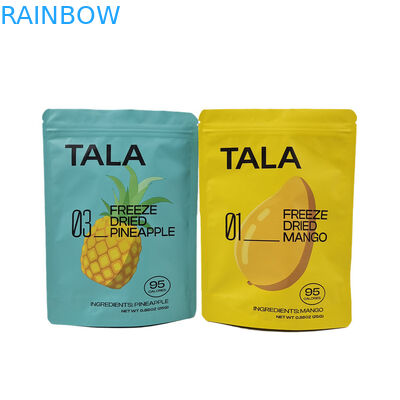 Impressão personalizada de plástico Stand Up Snack Mango Abacaxi Frutas Secas Sacos Mylar Recapotáveis