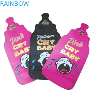 Impressão personalizada 3.5g Sacos Mylar Corte a moagem Bolsas irregulares com ziplock círculo Mylar Soft Touch Sacos plásticos de alimentos doces