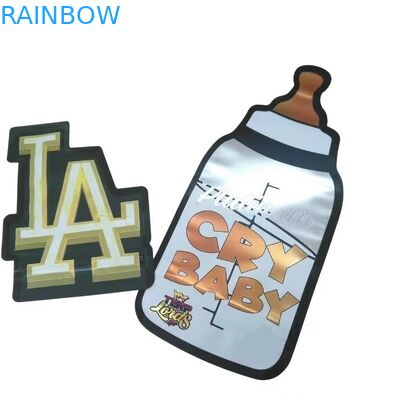 Impressão personalizada 3.5g Sacos Mylar Corte a moagem Bolsas irregulares com ziplock círculo Mylar Soft Touch Sacos plásticos de alimentos doces