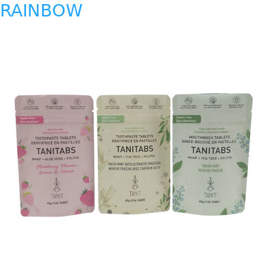 Bolsas para embalagens de alimentos biodegradáveis de plástico, fecho de fecho de alumínio, embalagens de papel alumínio, bolsas em mate personalizadas, biodegradáveis