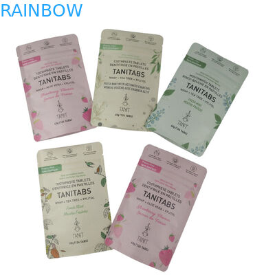 Impressão de marca personalizada Compostabilidade de polietileno biodegradável de qualidade alimentar Papel Kraft Stand Up Pouch Mylar Ziplock Bags