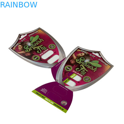 Embalagem de cartão de bolhas de pílula sexual 3D para 1/2 cápsula caixa de visualização de cartão 3D ventricular