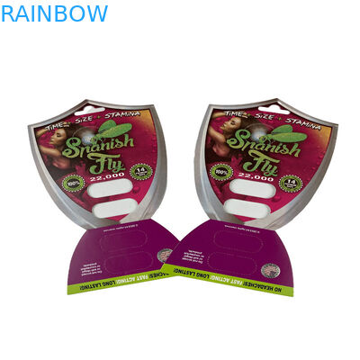 Embalagem de cartão de bolhas de pílula sexual 3D para 1/2 cápsula caixa de visualização de cartão 3D ventricular