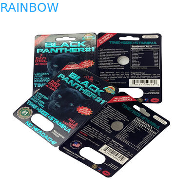EUA Mercado de pílulas sexuais Papel Blister Card Pacgaing For Rhino 69 / Tiger/ Black Mamba Pills