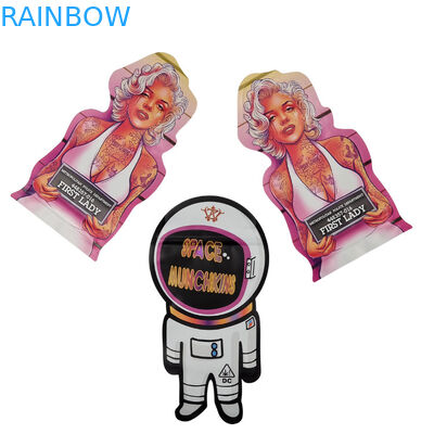 Saco de impressão personalizado Mylar Proof de cheiro Stand Up Pouch Candy Food Packaging 3.5g Mylar Ziplock Bag com janela