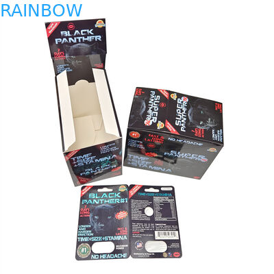 Comércio a retalho Mel de rinoceronte Impresso em Ouro Segredo Milagre Mel Caixa 3D de Cartão de Papel de Visualização Bolsas de Mel Embalagem