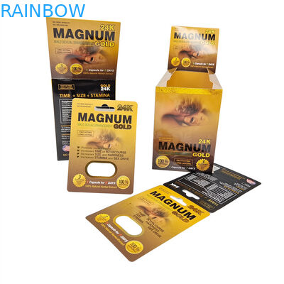 Pílula sexual de alta qualidade 3D Bolhas Cartão de embalagem Rinoceronte macho aumento de pílula Cartão de embalagem com caixas de papel de exibição