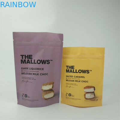 Impressão digital Saco de embalagem de papel kraft de alimentos secos com acabamento de superfície fosco