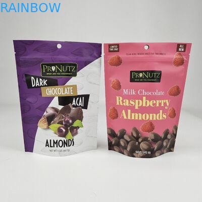 Bolsa de apoio padrão de papel laminado de papel preto embalagem de alimentos saco de zíper com janela clara para carne seca