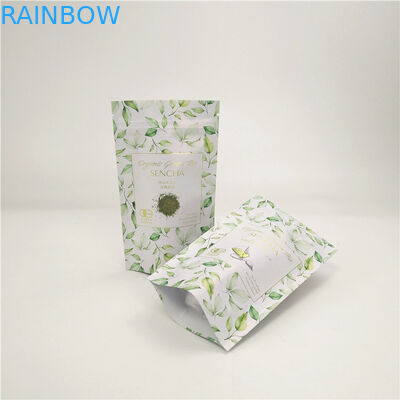 co amigável 3 lados sacos de papel kraft fechados a calor reciclar logotipo preto impresso pequenas sacolas de papel de 5 gramas