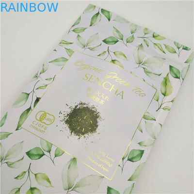 co amigável 3 lados sacos de papel kraft fechados a calor reciclar logotipo preto impresso pequenas sacolas de papel de 5 gramas