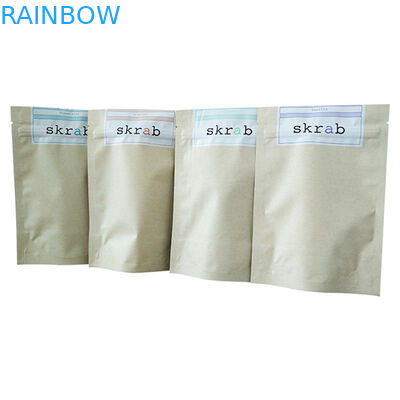 Saquetes de folha de prata erguida com design de embalagem Doy para embalagens de esfregão corporal de café