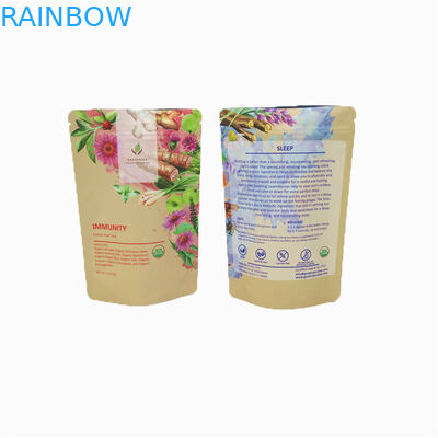 Saco de chá personalizado de alumínio de papelão de alumínio Ziplock Embalagem de chá Stand Up Pouch Mylar Saco Para Café