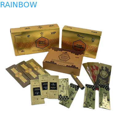 Venda direta de fábrica Bolsas e caixas de mel com logotipo UV personalizado de impressão de locação embalagem de caixa de mel de luxo