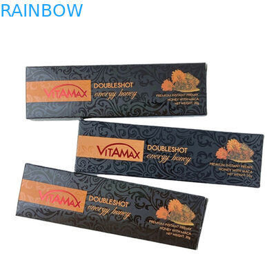 Venda direta de fábrica Bolsas e caixas de mel com logotipo UV personalizado de impressão de locação embalagem de caixa de mel de luxo