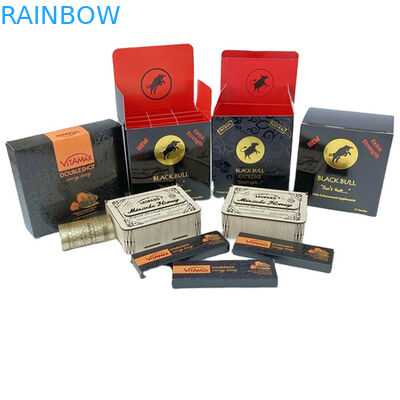 Comércio A Grosso Mel de rinoceronte Impressão de Ouro Segredo Milagre Mel 3D Lenticular Cartão de Visualização Caixa Saquetes de Mel Embalagem